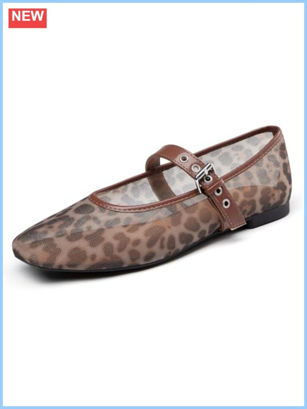 Mesh Ballet Flats Square Toe Mary Jane Ballerina Shoes